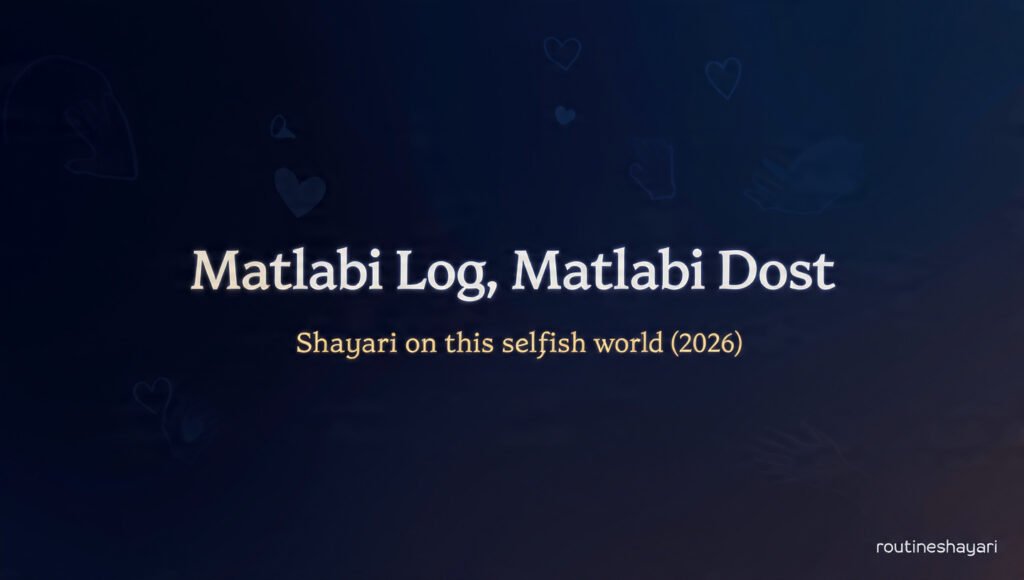 Matlabi Log, Matlabi Dost: Shayari on the selfish world (2026)