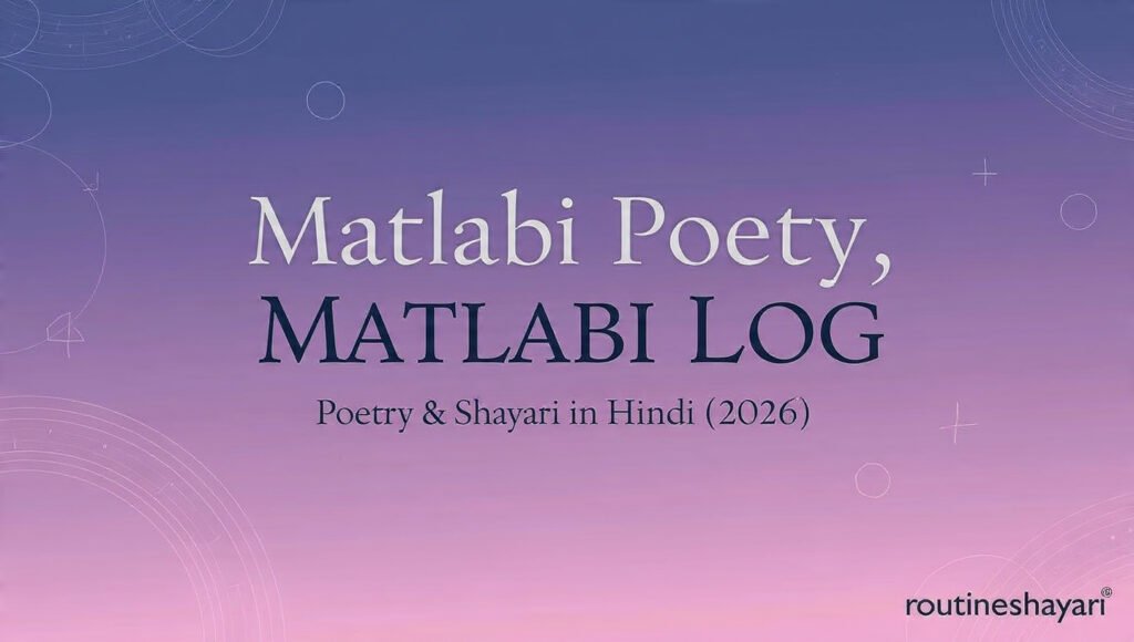 Matlabi Poetry, Matlabi Log Poetry & Shayari in hindi (2026)