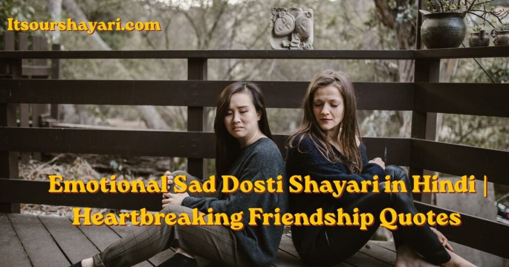 Emotional Sad Dosti Shayari in Hindi  Friendship Quotes 
